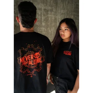 glitch Gears of War "Never Fight Alone" Year 2 T-shirt designed by Matt Ryan Tobin Best Sale