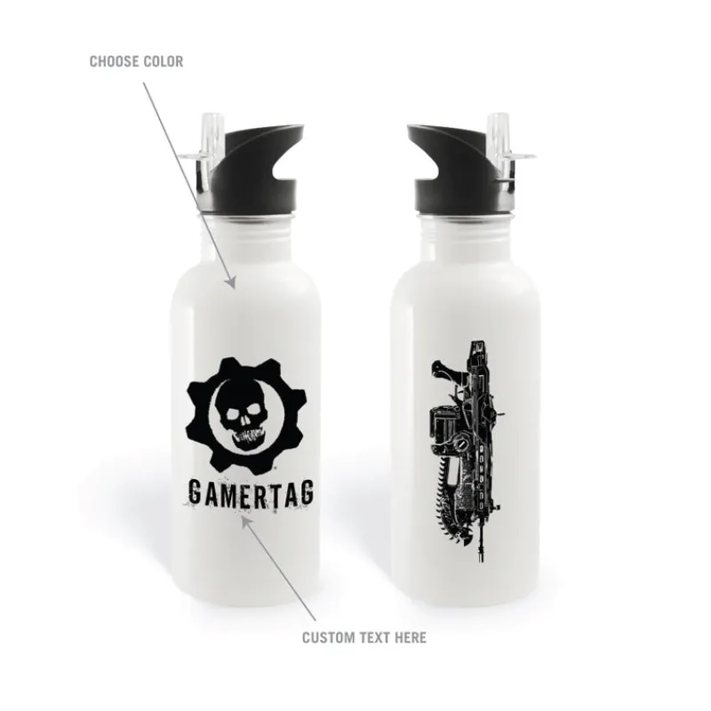 photomugs Gears of War Personalized 20 oz Screw Top Water Bottle with Straw Clearance