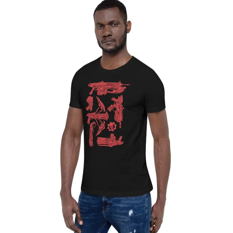 printful Gears of War Weapon Cover System T-Shirt Sale