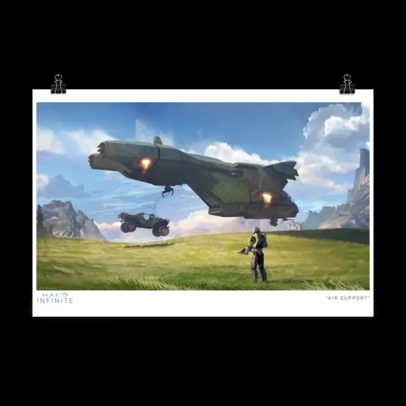 printful Halo Infinite 'Air Support' Concept Art Premium Print Discount