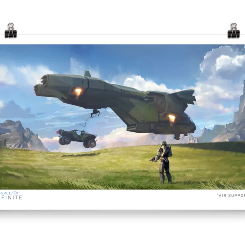 printful Halo Infinite 'Air Support' Concept Art Premium Print Discount