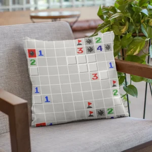 printful2 Microsoft Minesweeper Game Board Throw Pillow Hot