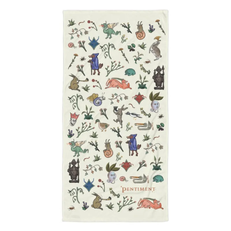 printful2 Pentiment Marginalia Beach Towel Hot