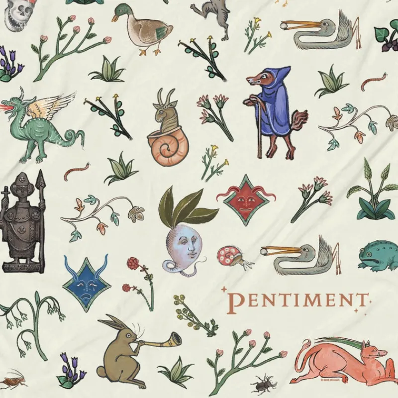 printful2 Pentiment Marginalia Beach Towel Hot